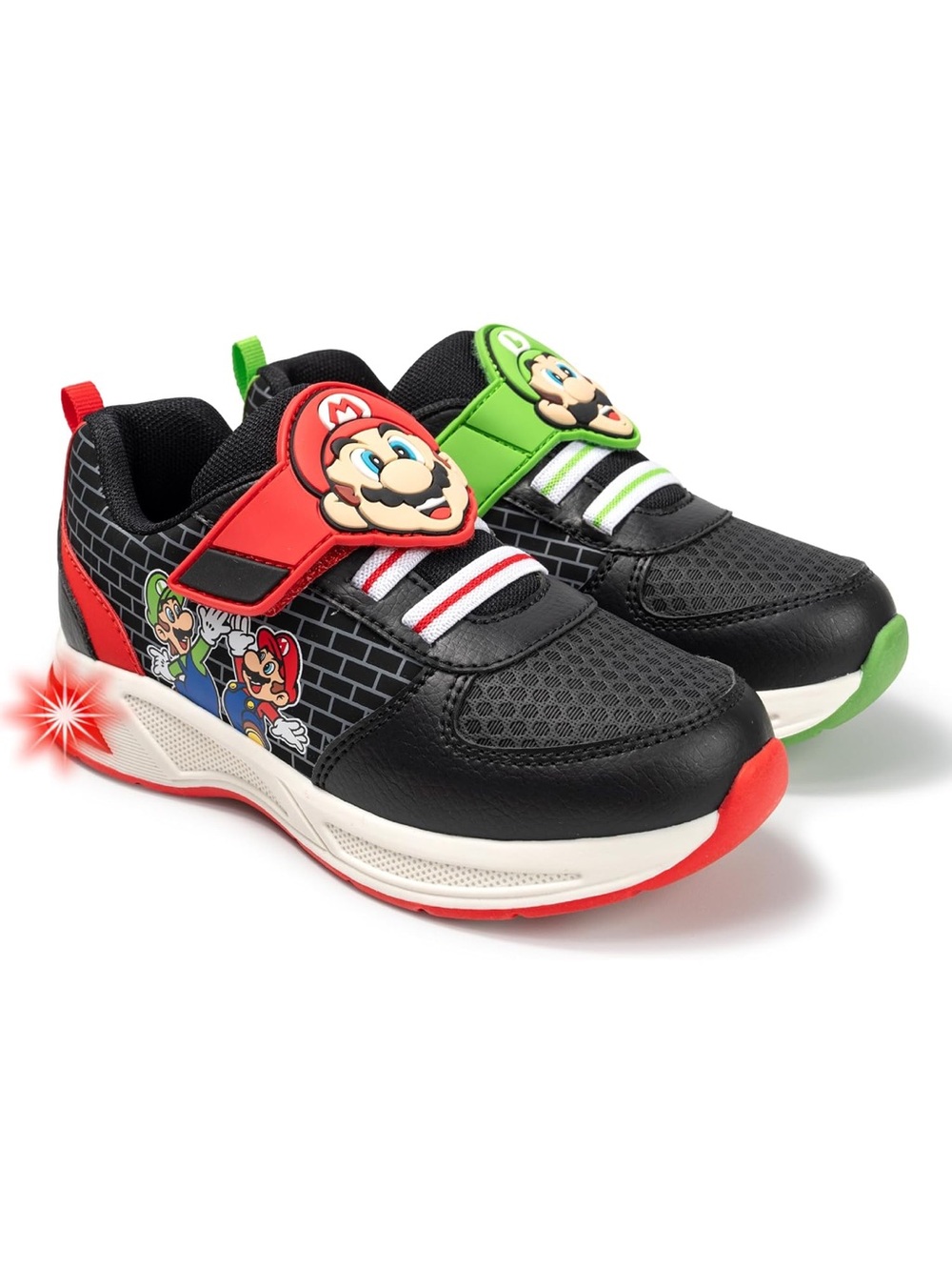 Mario and Luigi Super Mario Nintendo Kids’ Light Up Sneakers- little kids’ 13